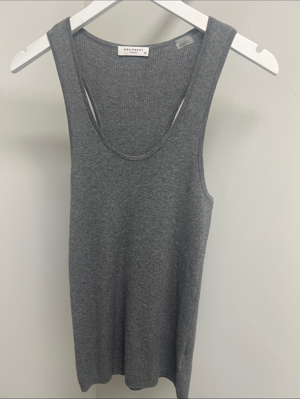 Equipment Gray Knit Singlet Tank
